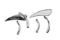 Chrome Teardrop Mirror Set with Solid Billet Stems