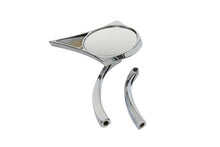 Load image into Gallery viewer, Chrome Spike Oval Mirror with Solid Billet Stems