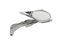 Load image into Gallery viewer, Chrome Spike Oval Mirror with Billet Flame Stem