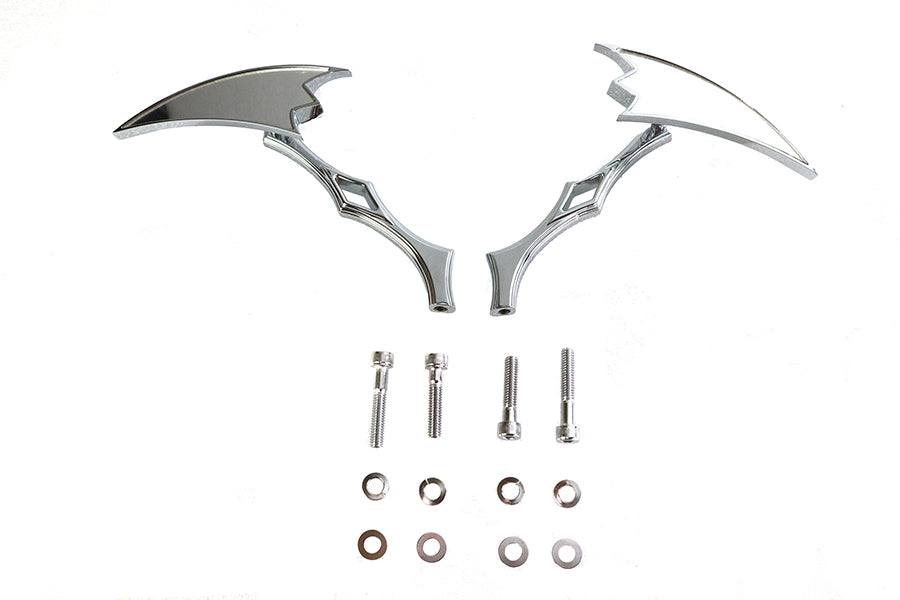Crescent Mirror Set with Billet Twisted Stems