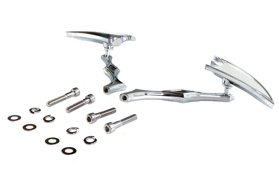 Crescent Mirror Set with Billet Twisted Stems
