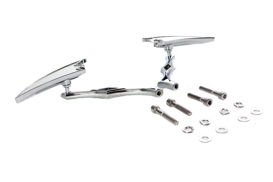 Crescent Mirror Set with Billet Twisted Stems