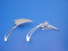 Load image into Gallery viewer, Chrome Crescent Mirror Set with Billet Cross Head Stems