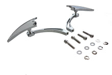 Load image into Gallery viewer, Chrome Crescent Mirror Set with Billet Cross Head Stems