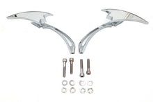 Load image into Gallery viewer, Chrome Crescent Mirror Set with Billet Spear Stems