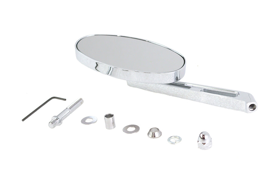 Cateye Mirror with Billet Girder Stem Chrome