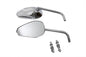 Chrome Teardrop Mirror Set with Round Stems