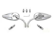 Load image into Gallery viewer, Teardrop Mirror Set with Billet Long Stems Chrome