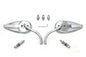 Teardrop Mirror Set with Billet Long Stems Chrome