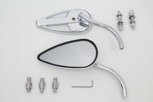 Load image into Gallery viewer, Teardrop Mirror Set with Billet Long Stems Chrome