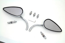 Load image into Gallery viewer, Teardrop Mirror Set with Billet Long Stems Chrome