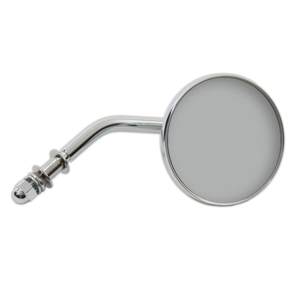 Chrome 3 inch Round Mini Mirror with Stock Stem