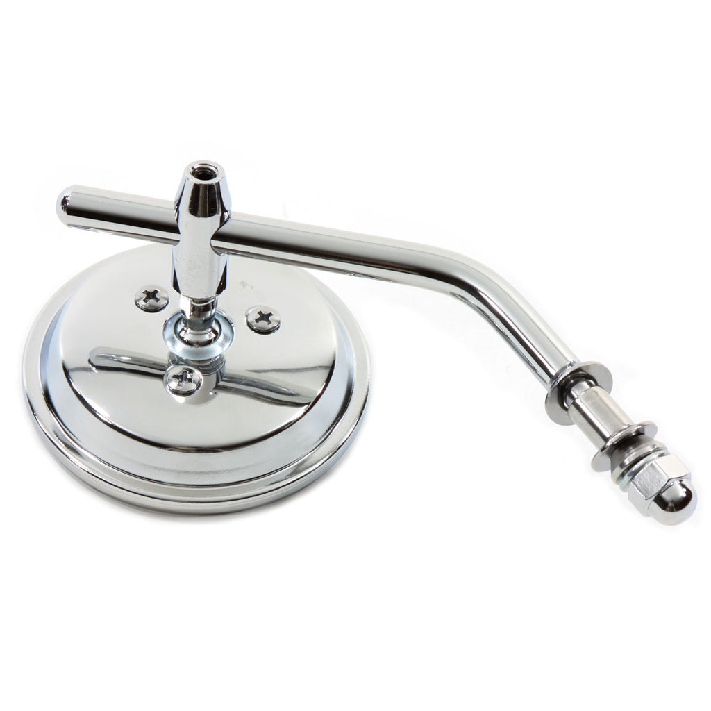 Chrome 3 inch Round Mini Mirror with Stock Stem