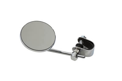 Chrome 3 inch Round Mini Mirror with Clamp On Stem