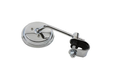 Chrome 3 inch Round Mini Mirror with Clamp On Stem
