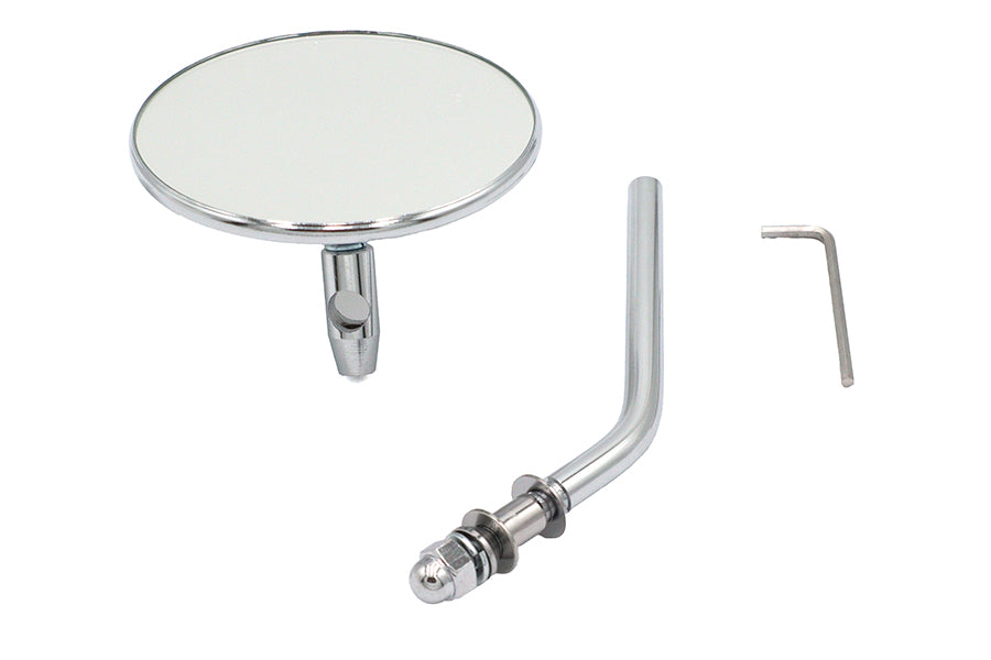 Chrome 4 inch Round Mirror with Stud Stems