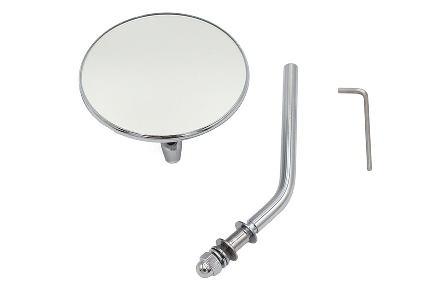 Chrome 4 inch Round Mirror with Stud Stems