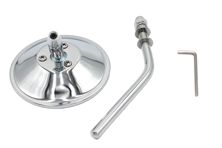 Chrome 4 inch Round Mirror with Stud Stems