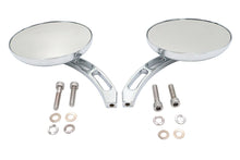 Load image into Gallery viewer, Oval Mirror Set with Billet 3 Slot Stem Chrome