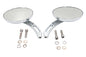 Oval Mirror Set with Billet 3 Slot Stem Chrome