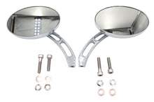 Load image into Gallery viewer, Oval Mirror Set with Billet 3 Slot Stem Chrome