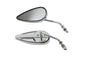 Teardrop Mirror Set with Round Stems Chrome