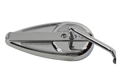 Teardrop Mirror Set with Round Stems Chrome