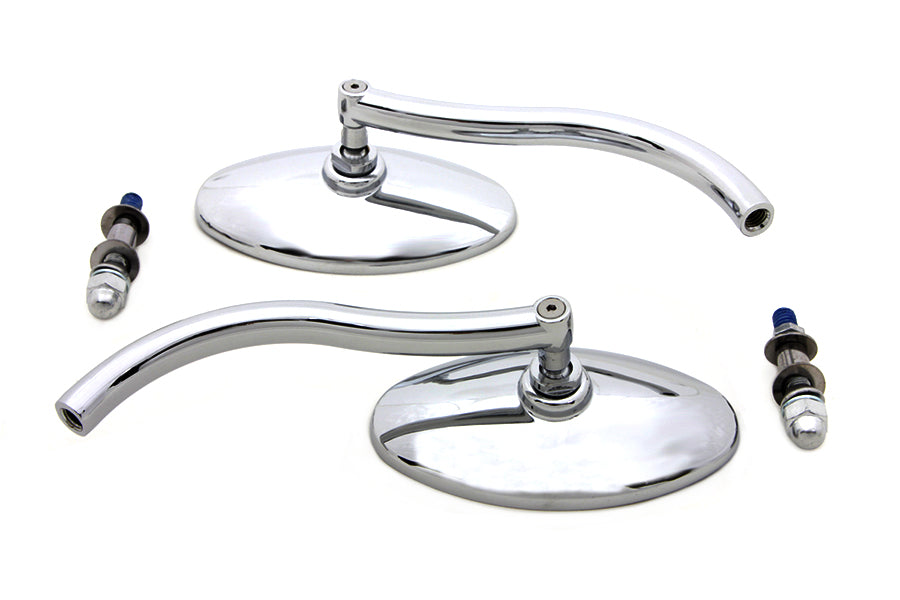 Wyatt Gatling Chrome Oval Mirror Set with Contour Round