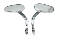 Load image into Gallery viewer, Rectangle Taper Mirror Set with Billet Stems Chrome