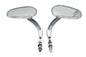 Rectangle Taper Mirror Set with Billet Stems Chrome