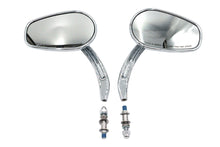 Load image into Gallery viewer, Rectangle Taper Mirror Set with Billet Stems Chrome