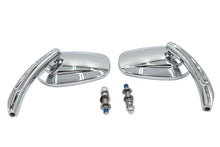 Load image into Gallery viewer, Rectangle Taper Mirror Set with Billet Stems Chrome