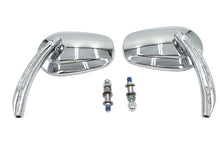 Load image into Gallery viewer, Rectangle Taper Mirror Set with Billet Stems Chrome