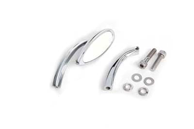 Oval Mirror Smooth with Billet Stem Chrome