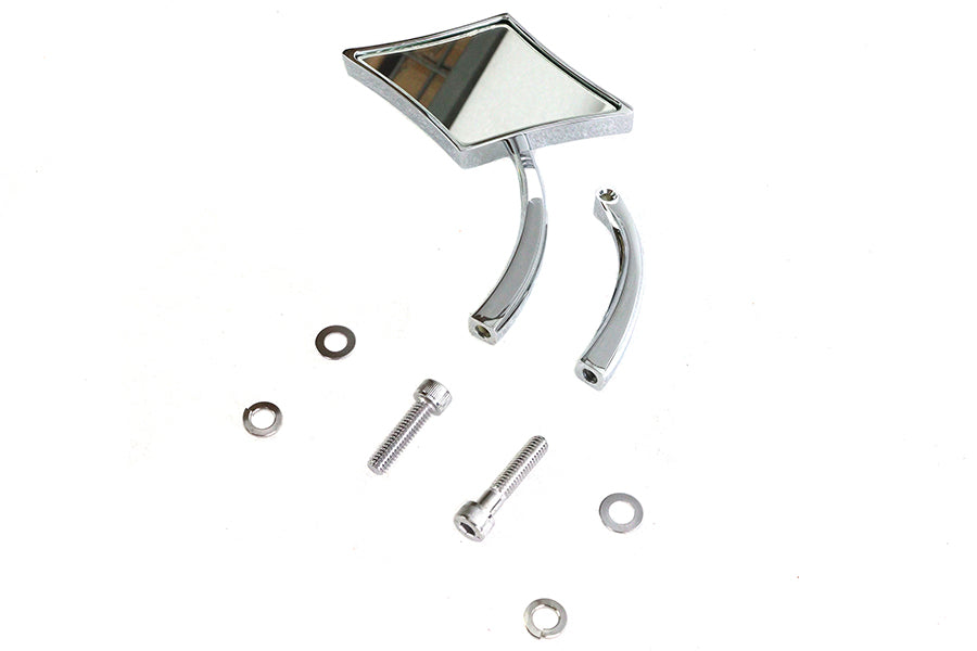 Diamond Mirror with Billet Stem Chrome