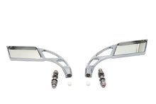 Load image into Gallery viewer, Parallelogram Mirror Set with Billet Slotted Stem Chrome