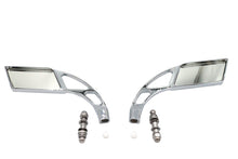 Load image into Gallery viewer, Parallelogram Mirror Set with Billet Slotted Stem Chrome