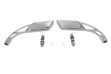 Load image into Gallery viewer, Parallelogram Mirror Set with Billet Slotted Stem Chrome