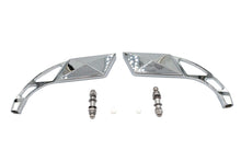 Load image into Gallery viewer, Parallelogram Mirror Set with Billet Slotted Stem Chrome