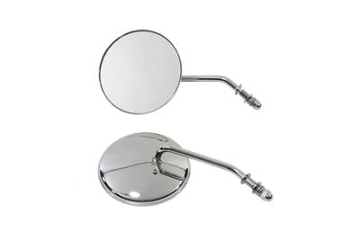 4-1/2 inch Round Mirror Set with Round Stock Stems Chrome