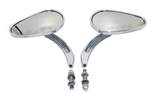 Load image into Gallery viewer, Bullet Mirror Set with Billet Sculpted Stems Chrome