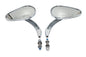 Bullet Mirror Set with Billet Sculpted Stems Chrome