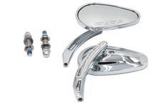 Load image into Gallery viewer, Bullet Mirror Set with Billet Sculpted Stems Chrome