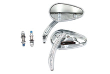 Load image into Gallery viewer, Bullet Mirror Set with Billet Sculpted Stems Chrome