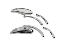 Load image into Gallery viewer, Teardrop Mirror Set with Solid Billet Stems Chrome