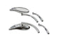 Teardrop Mirror Set with Solid Billet Stems Chrome