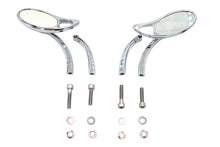 Load image into Gallery viewer, Teardrop Mirror Set with Solid Billet Stems Chrome