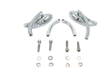 Load image into Gallery viewer, Teardrop Mirror Set with Solid Billet Stems Chrome