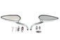 Teardrop Mirror Set with Billet Long Stems Chrome