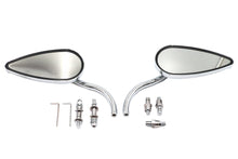 Load image into Gallery viewer, Teardrop Mirror Set with Billet Long Stems Chrome